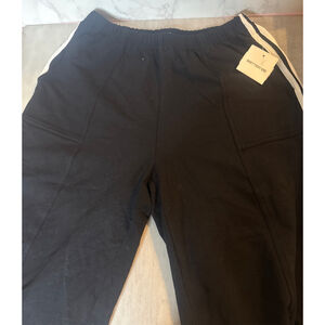 Juniors BETTER BE Black & White Striped Track Pants S